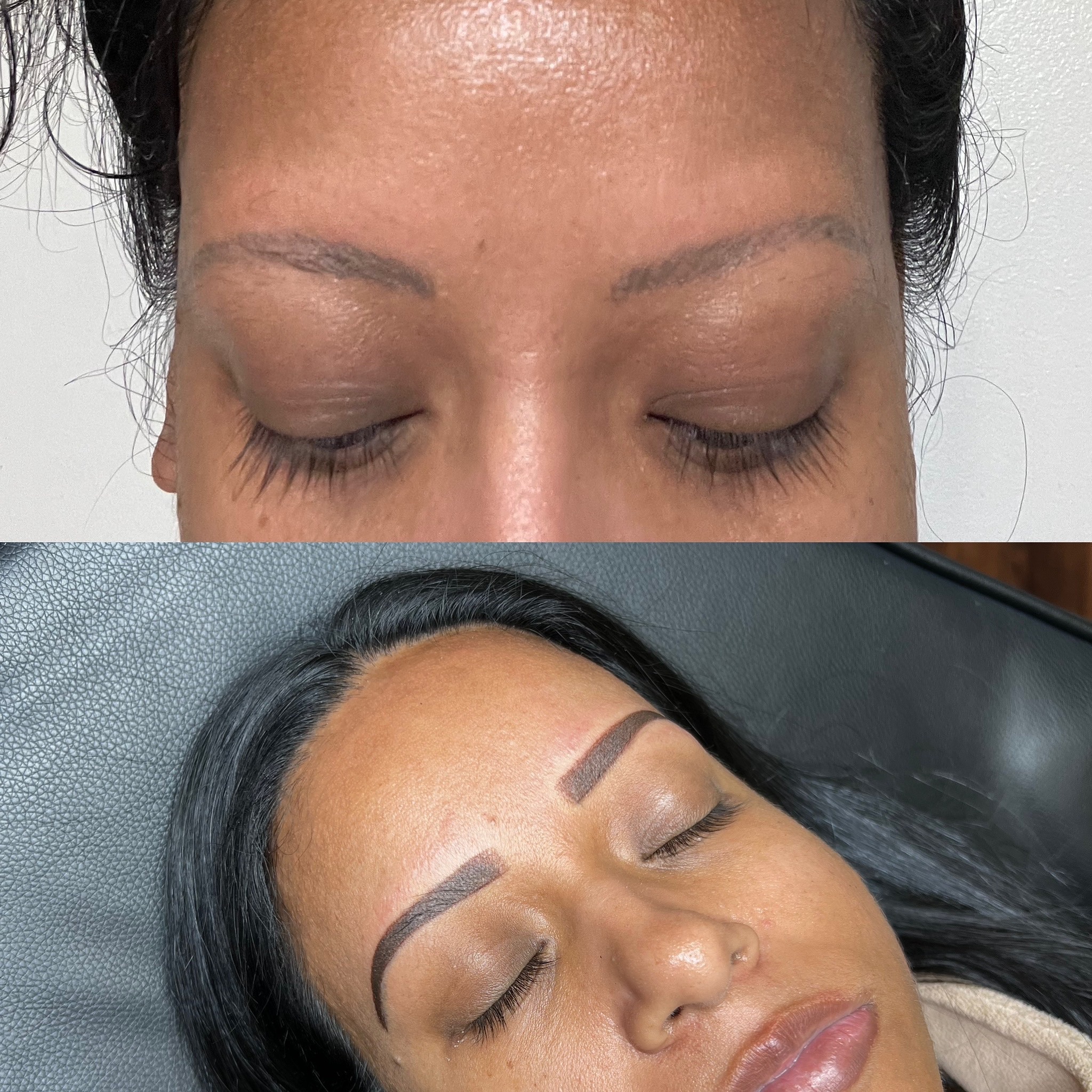 Before & after — fresh brow tattoo