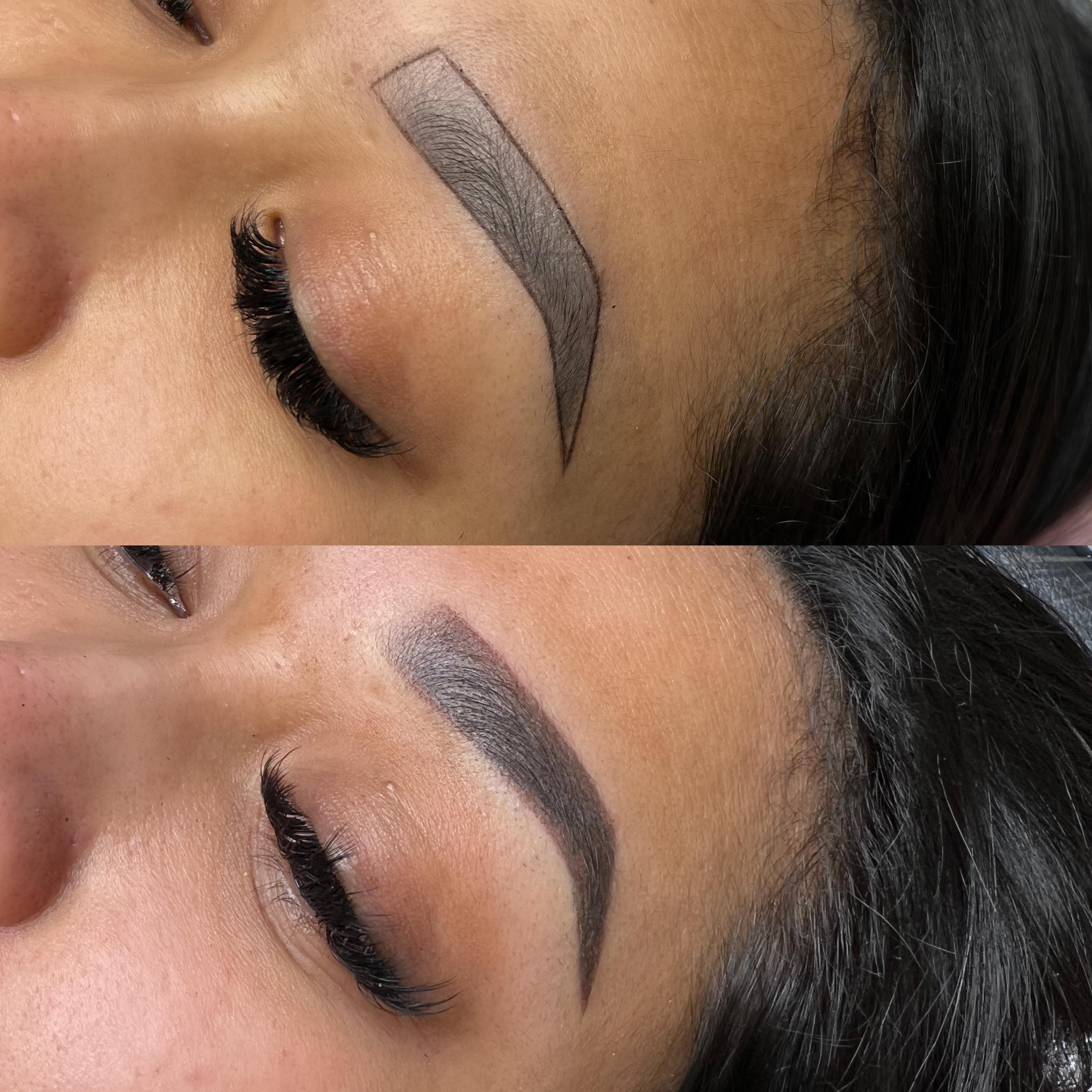 Sequential brow tattoo work